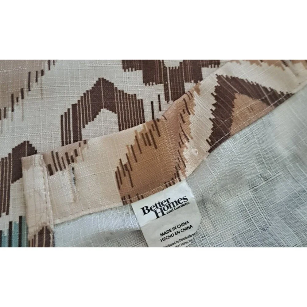 Southwest Fabric Shower Curtain Beige Turquoise Blue Better Homes & Gardens Boho